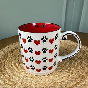 Spectrum Designz Dog Mom Ceramic Coffee Mug Red Heart & Black Dog Paws 16 Oz